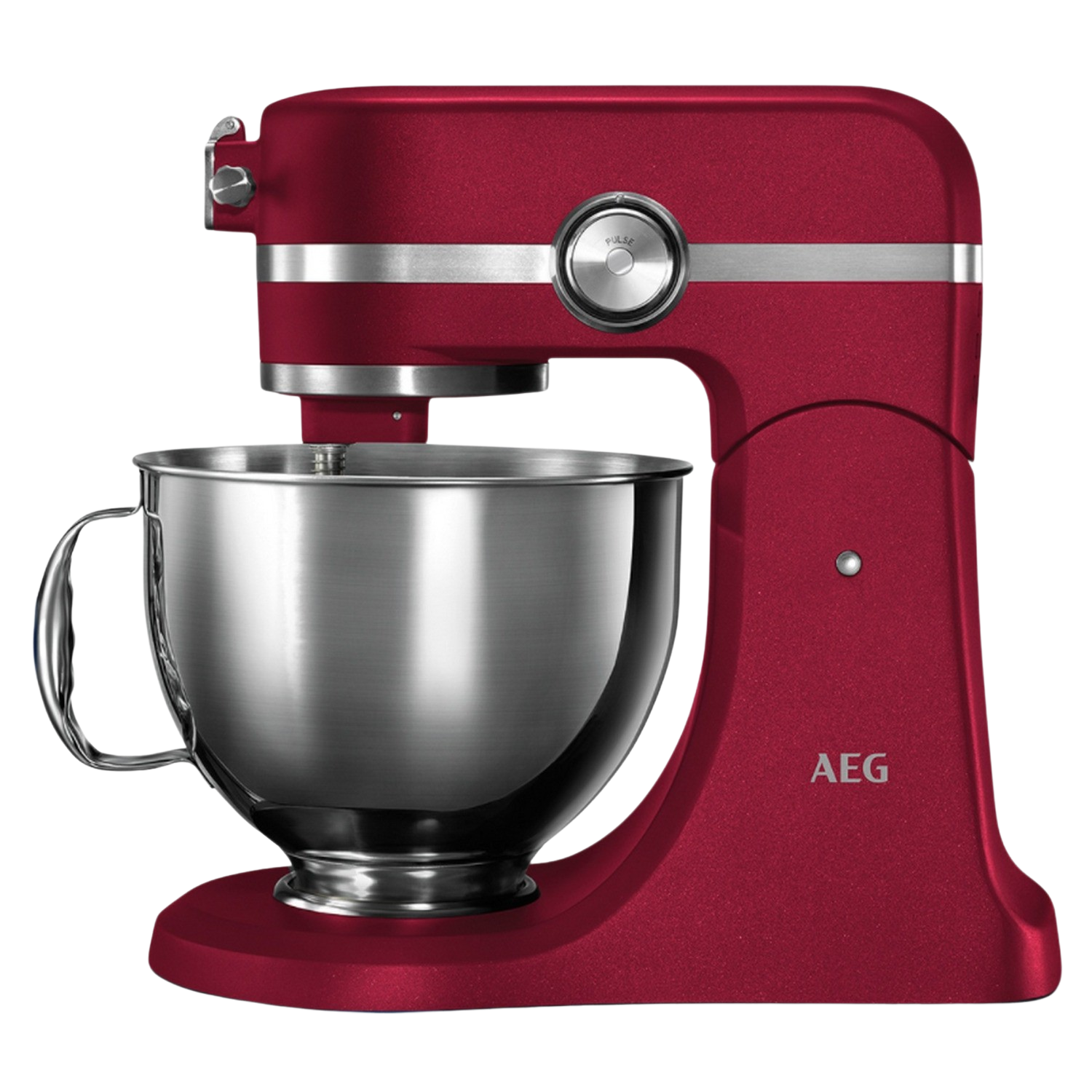 Robot de cocina - AEG KM5520, 1200 W, Dos Boles 2.9 l - 4.8 l, 10 Velocidades, 211 rpm, Luz LED, Rojo