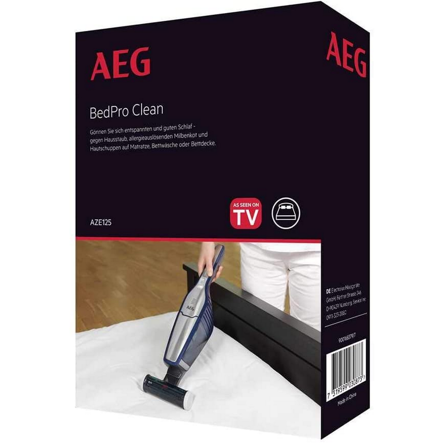 Accesorio aspirador - AEG  AZE125, Para aspirador escoba CX7 y de mano HX6, Cepillo para colchones, Negro