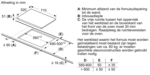 Schéma d'une table de cuisson noire avec dimensions en millimètres.