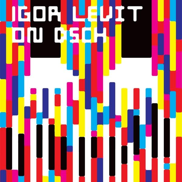 Egy CD borító Igor Levittel, különböző színű függőleges vonalakkal.