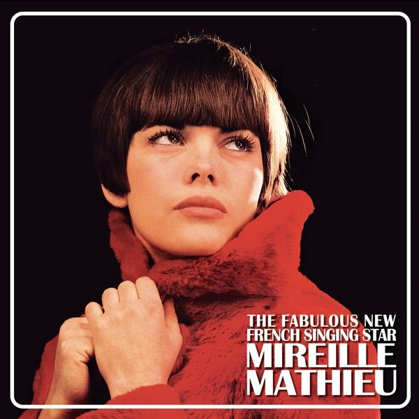 Mireille Mathieu album borítója. Piros kabátot visel.