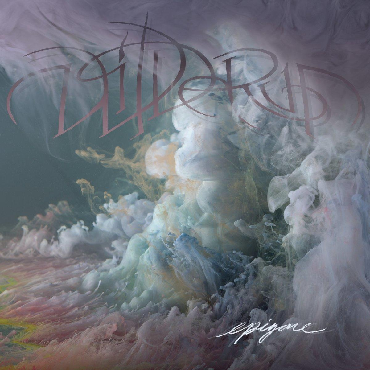 Album borító; füst művészet, lila és kék árnyalatok, 'epigone' cím.