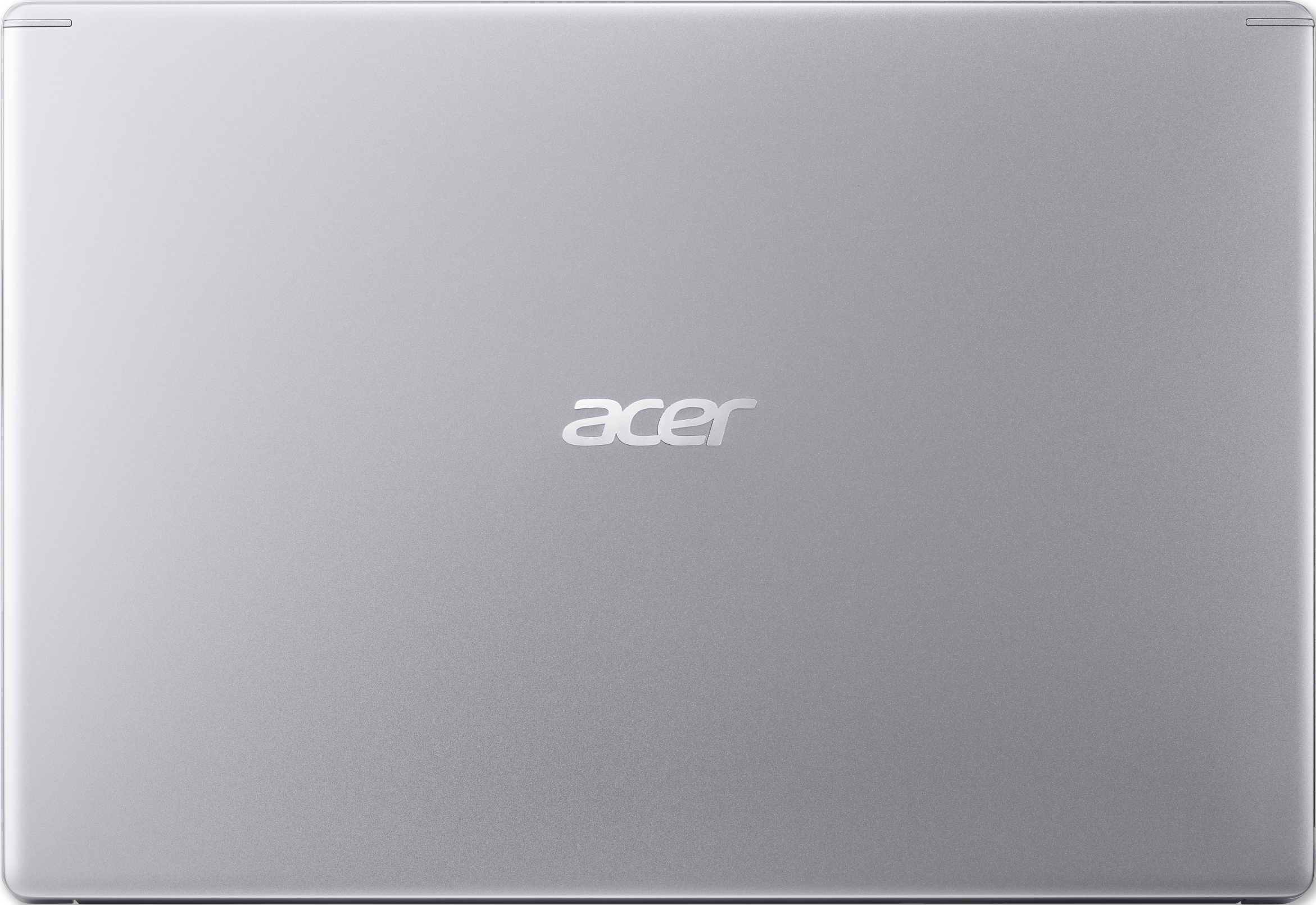 Silberner Laptop, geschlossen, mit dem Acer-Logo in der Mitte des oberen Deckels.