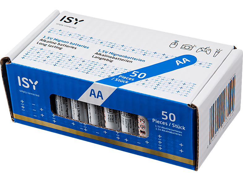 ISY IBA-2050 AA 50 Stück Volt Batterie, 1.5