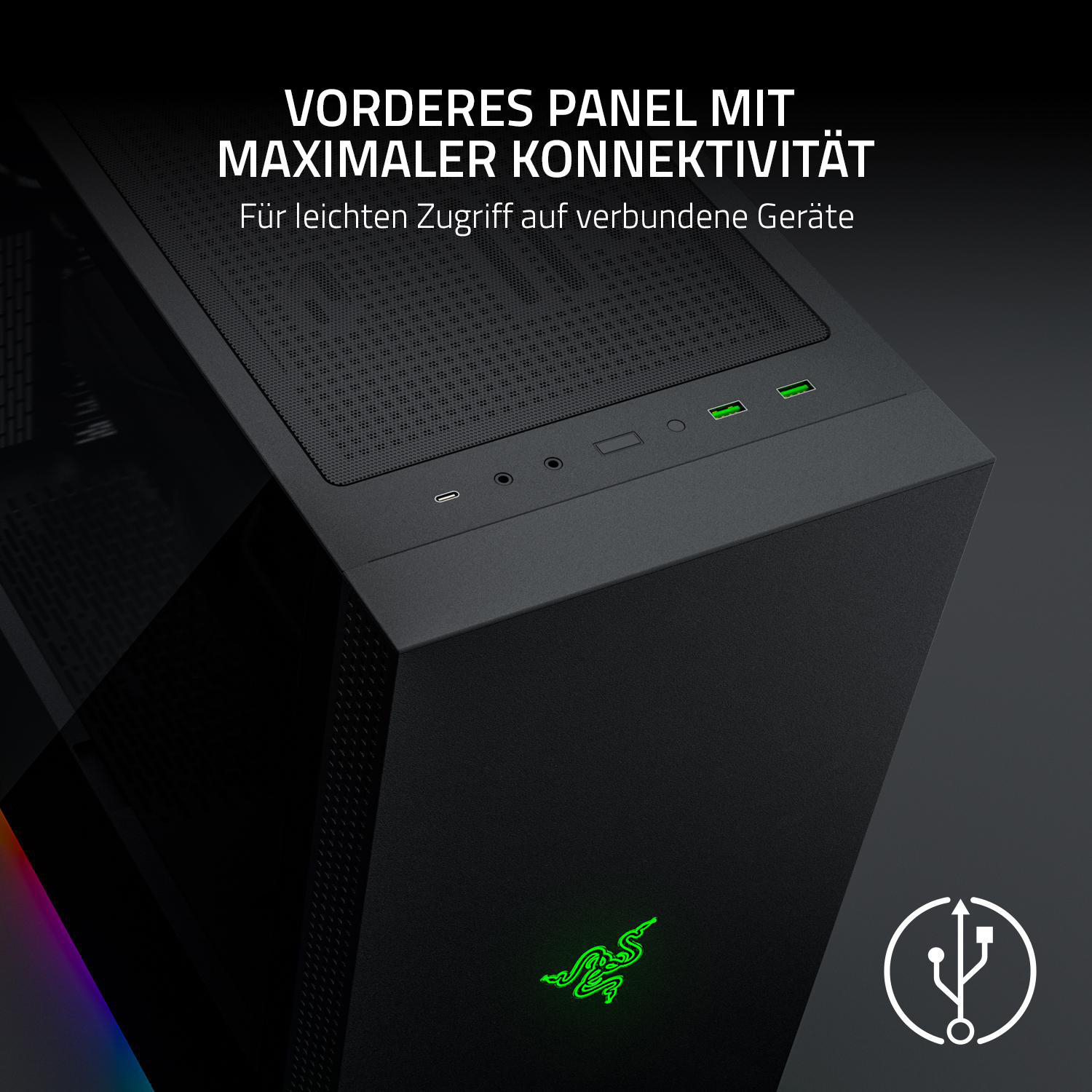 RAZER TOMAHAWK ATX PC-Gehäuse, Schwarz
