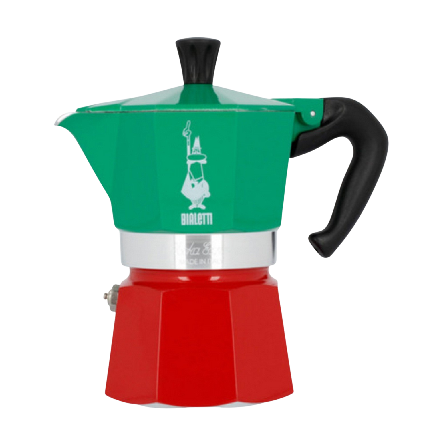 Bialetti Moka Express italian collection cafetera italiana para espresso 3 tazas 130 ml aluminio verde plateado 5322 0.15