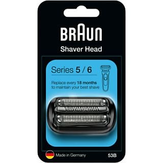 Recambio para afeitadora - Braun 53B, Compatible con Braun Series 5 y 6, Negro