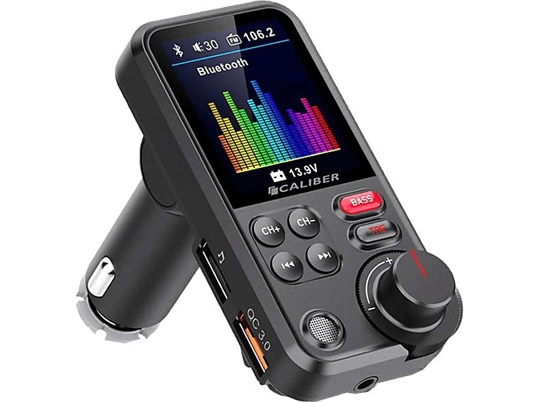 Caliber Fm Transmitter / Zender Met Bluetooth En Usb Laders Zwart (pmt566bt)