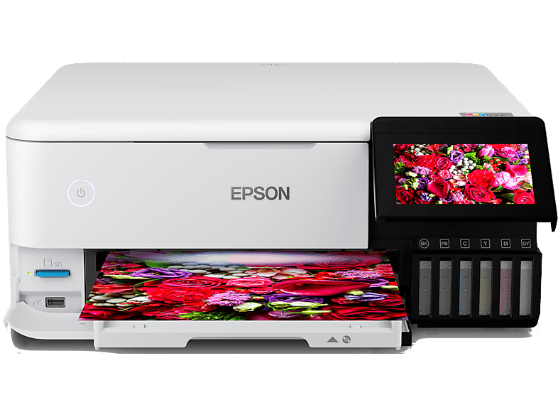 EPSON EcoTank L8160 Yazıcı Tarayıcı Fotokopi Wi-Fi Direct Tanklı Foto Yazıcı Beyaz