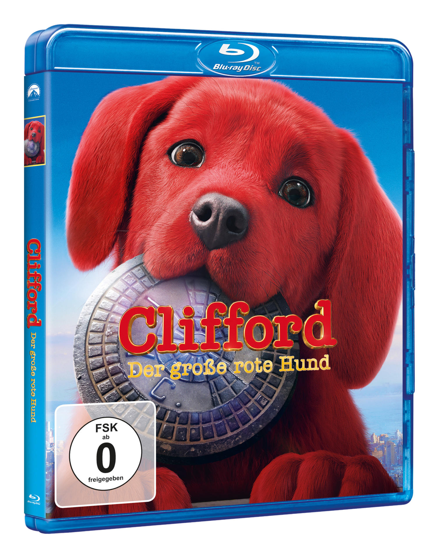 Clifford, der große rote Hund DVD-Cover, roter Hund mit Disc.