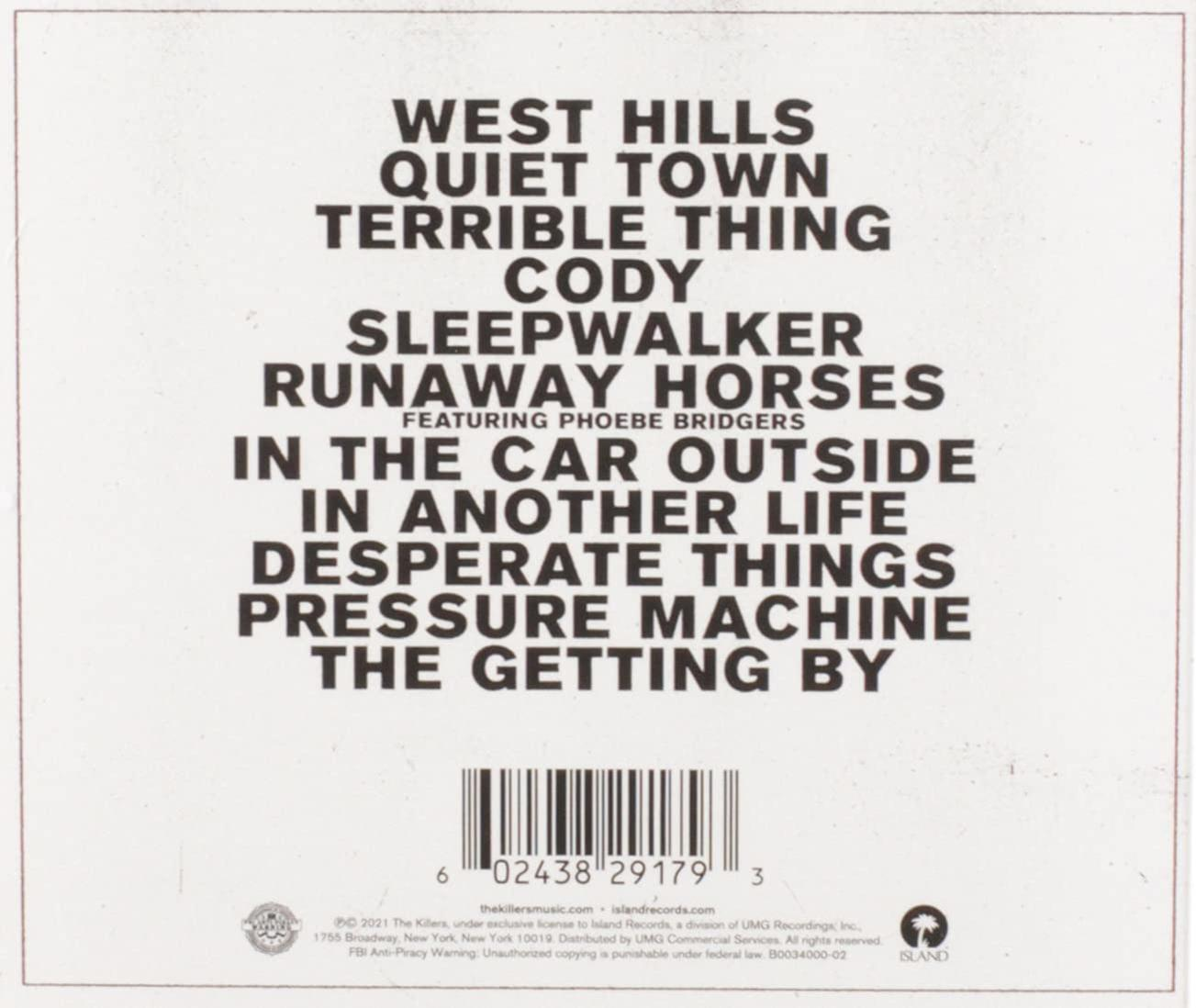 Rückseite eines Albums mit Titeln und Text.