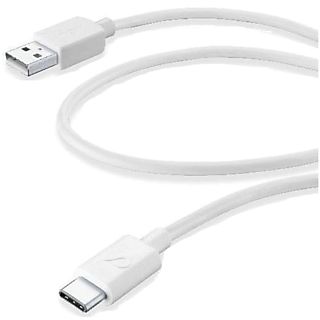 Cable USB - CellularLine Vivanco USBDATA06USBCW, 0.3m, USB A USB C,  Macho, Blanco