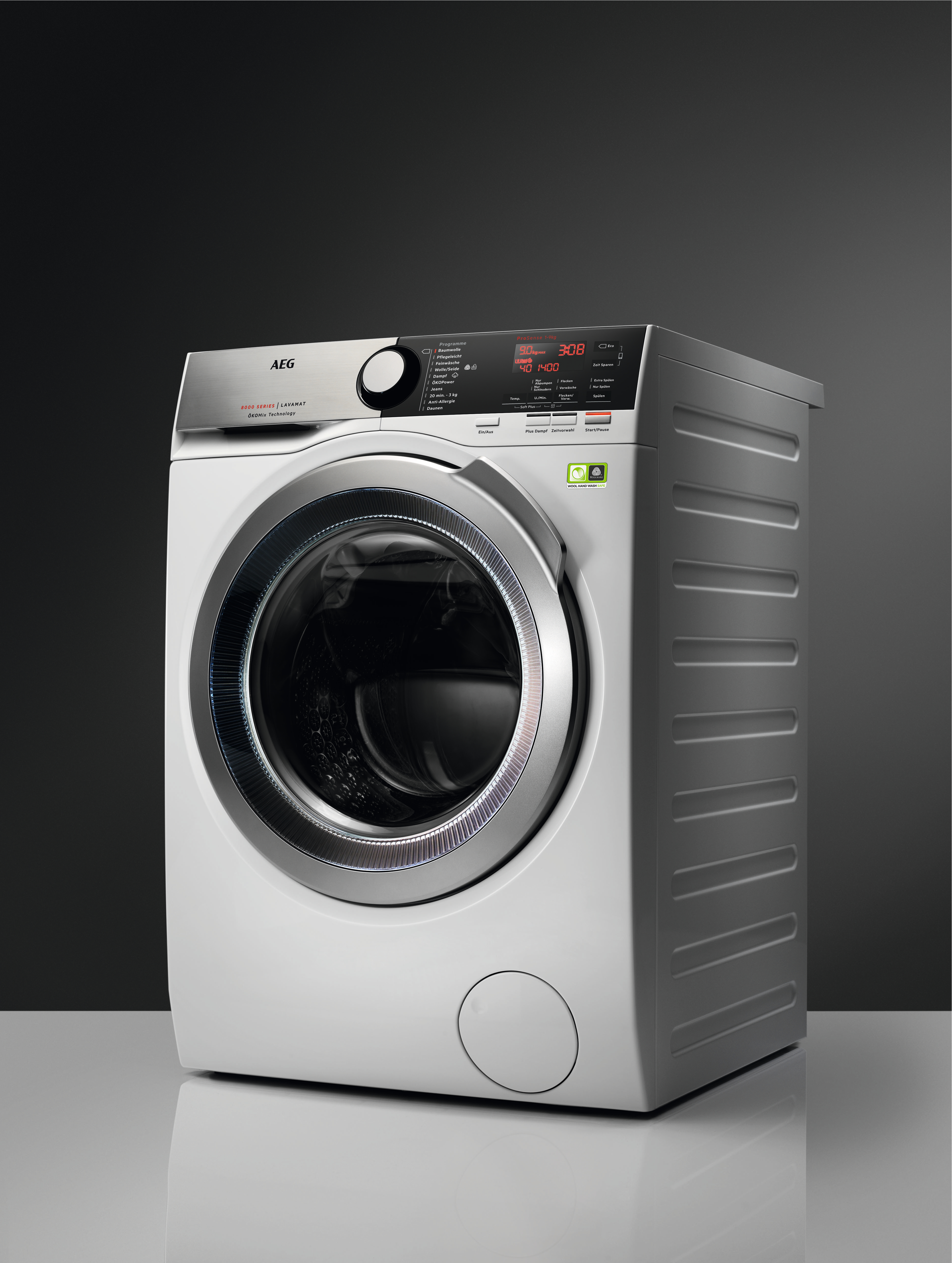 1351 AEG (9 mit Vormisch-Technologie Waschmaschine 8000 L8FEF76490 ÖkoMix Serie U/Min., A) kg,