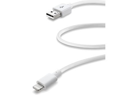 Cable USB - CellularLine, USB A, Lightning, Blanco, cable de teléfono móvil