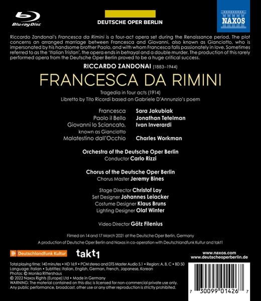 Jakubiak/Tetelman/Workman/Inverardi/Rizzi/+ - Francesca da Rimini  - (Blu-ray)