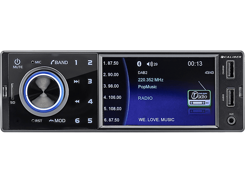 Caliber Autoradio Met Dab+ En Bluetooth Zwart (rmd402dab-bt)