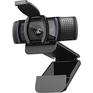 Webcam - Logitech C920S Pro HD, FHD 1080p, Captura de video, Micrófono estéreo,  Enfoque automático, Corrección de iluminación, Negro