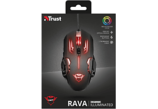 TRUST GXT 108 Rava Gaming Maus, Schwarz