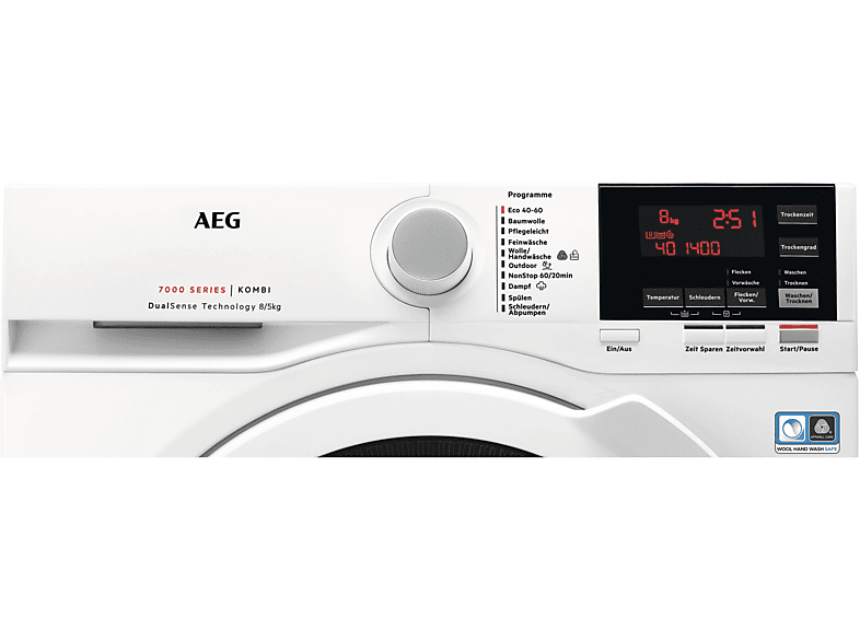 AEG L7WBA60680 Serie 7000 mit DualSense Trommelsteuerung Waschtrockner (8 kg / 5 kg, 1600 U/Min.)