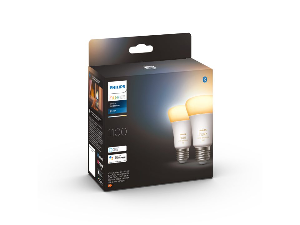 PHILIPS HueWA 8-75W B  E27 Bluetooth Özellikli İkili Ekopaket Beyaz Ambiyans Akıllı Ampul