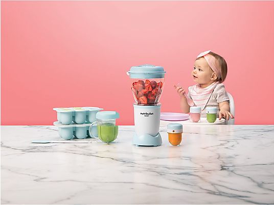 NUTRIBULLET M30049 Baby - Frullatore per bambini (Bianco/blu)