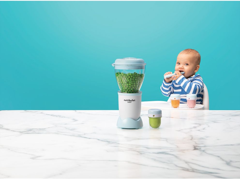 NUTRIBULLET M30049 Baby - Frullatore per bambini (Bianco/blu)