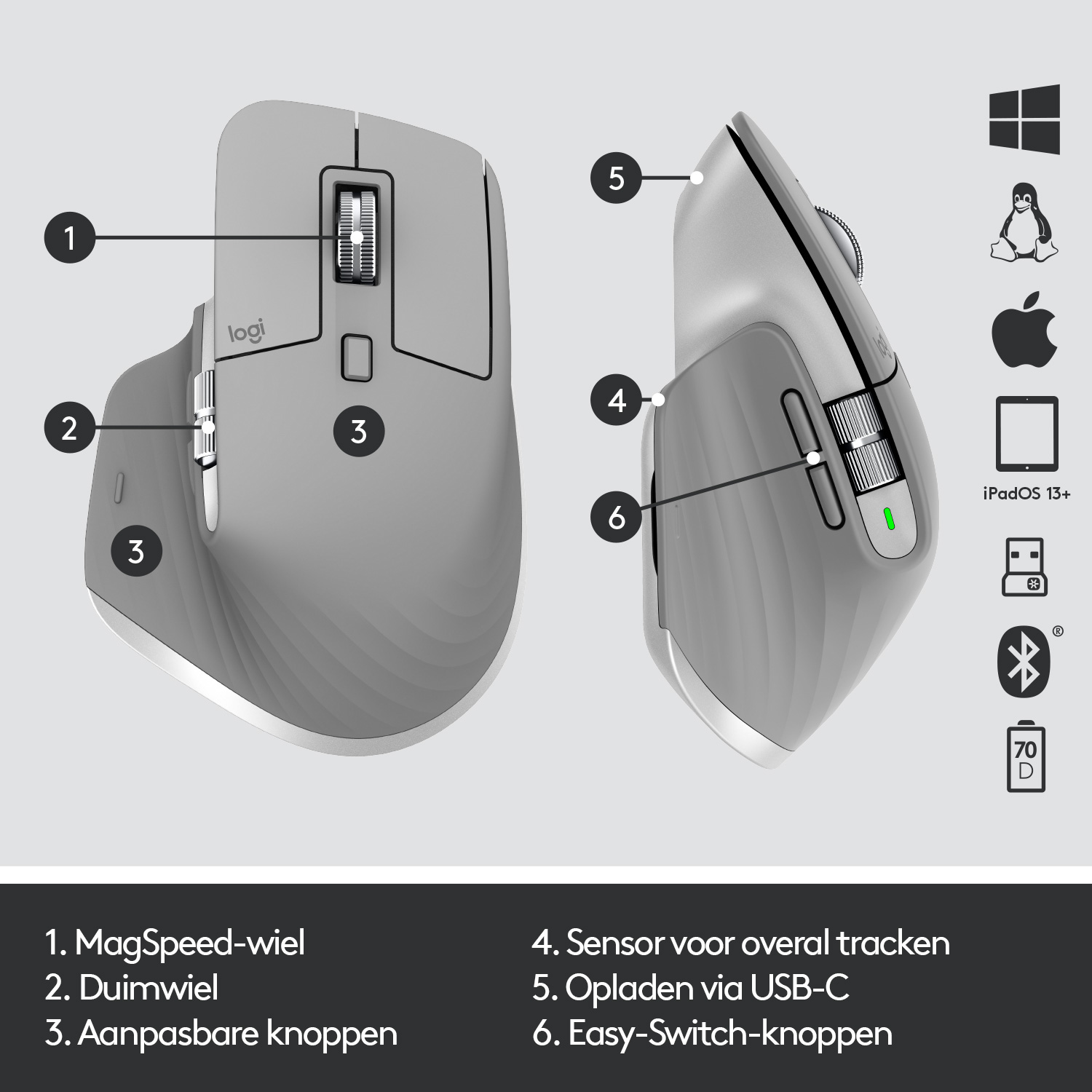 LOGITECH MX Master 3 - Mid Grey