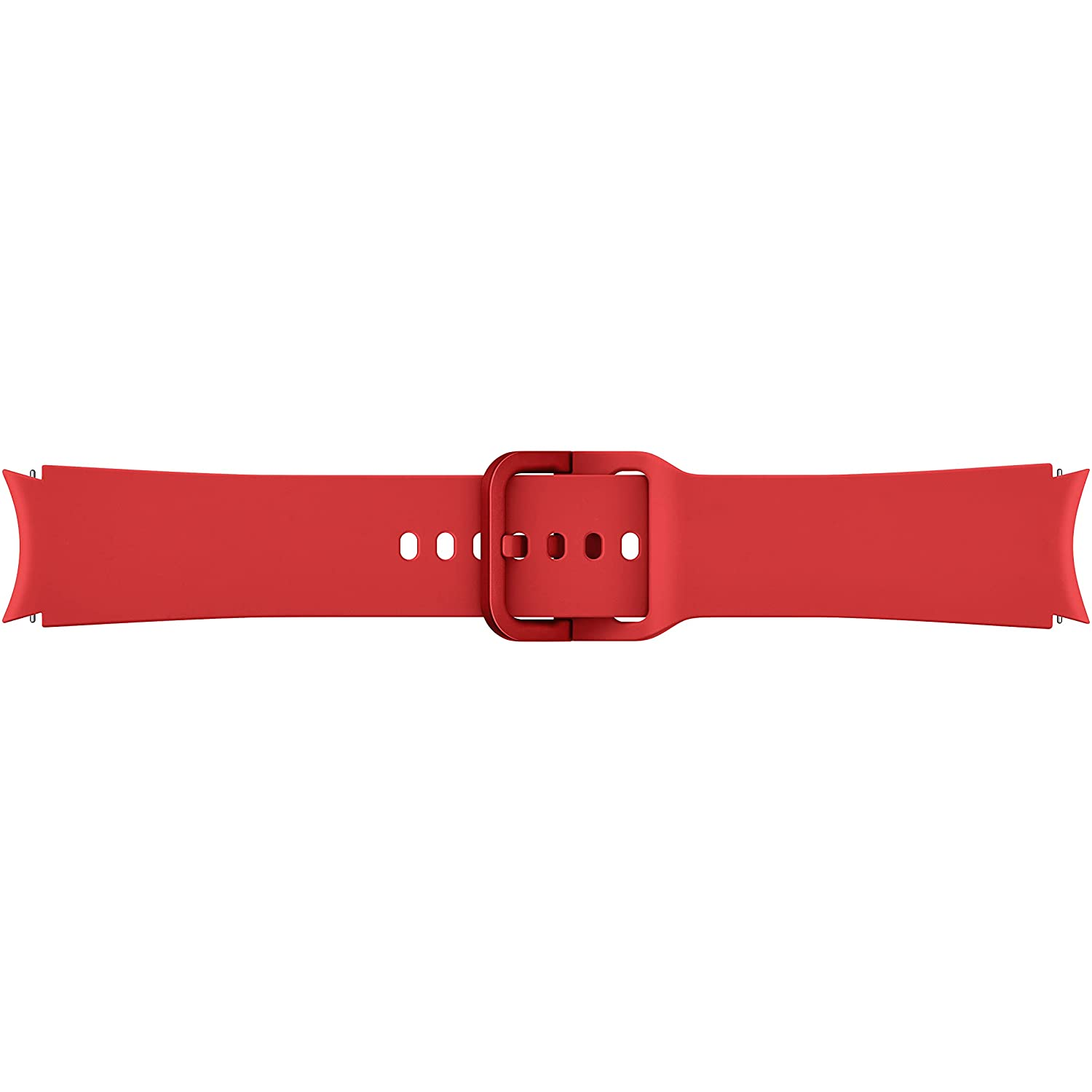 Correa de reloj inteligente roja con hebilla.