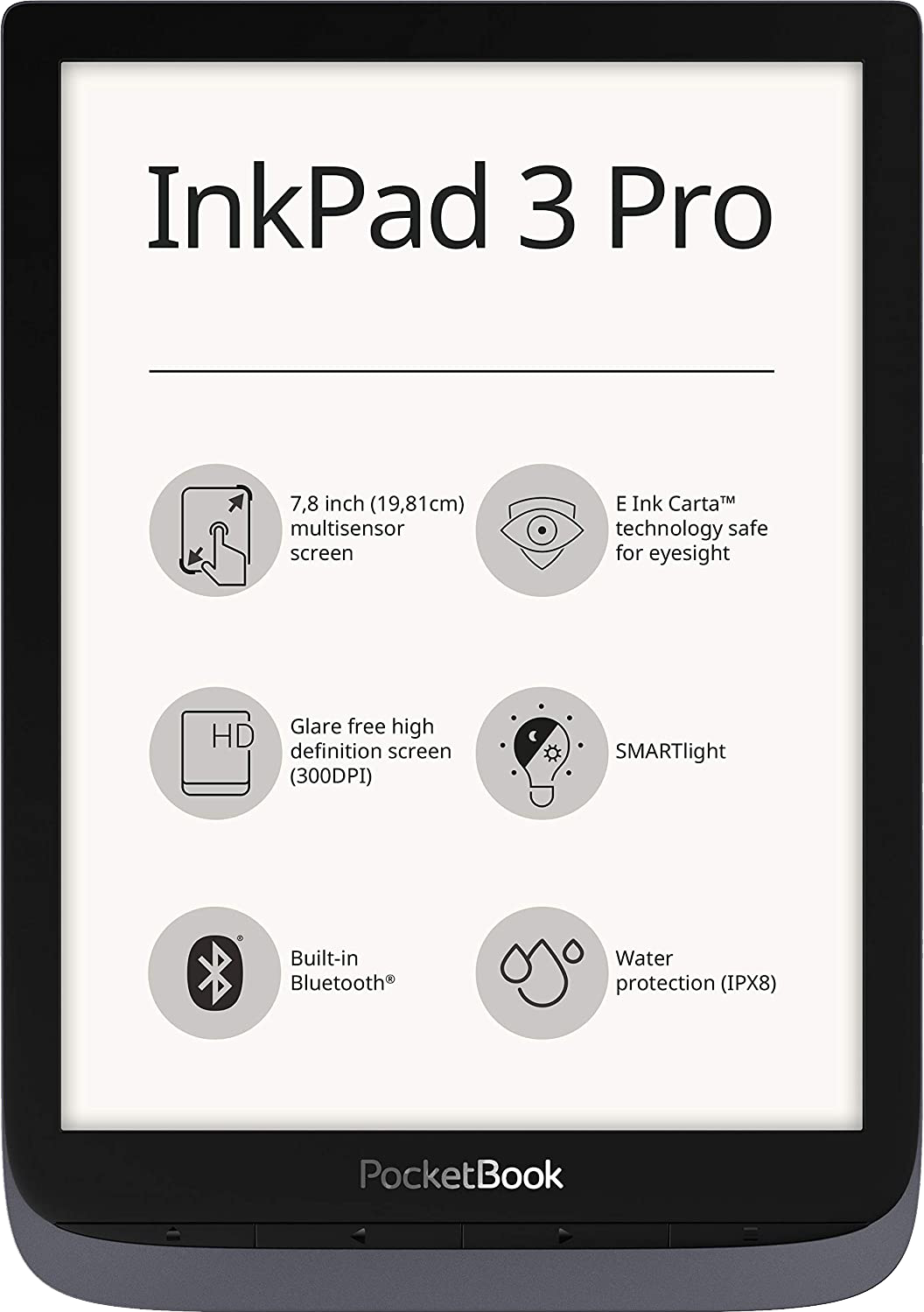 POCKETBOOK E-reader InkPad 3 Pro Metallic Grey (PB740-2-J-WW)