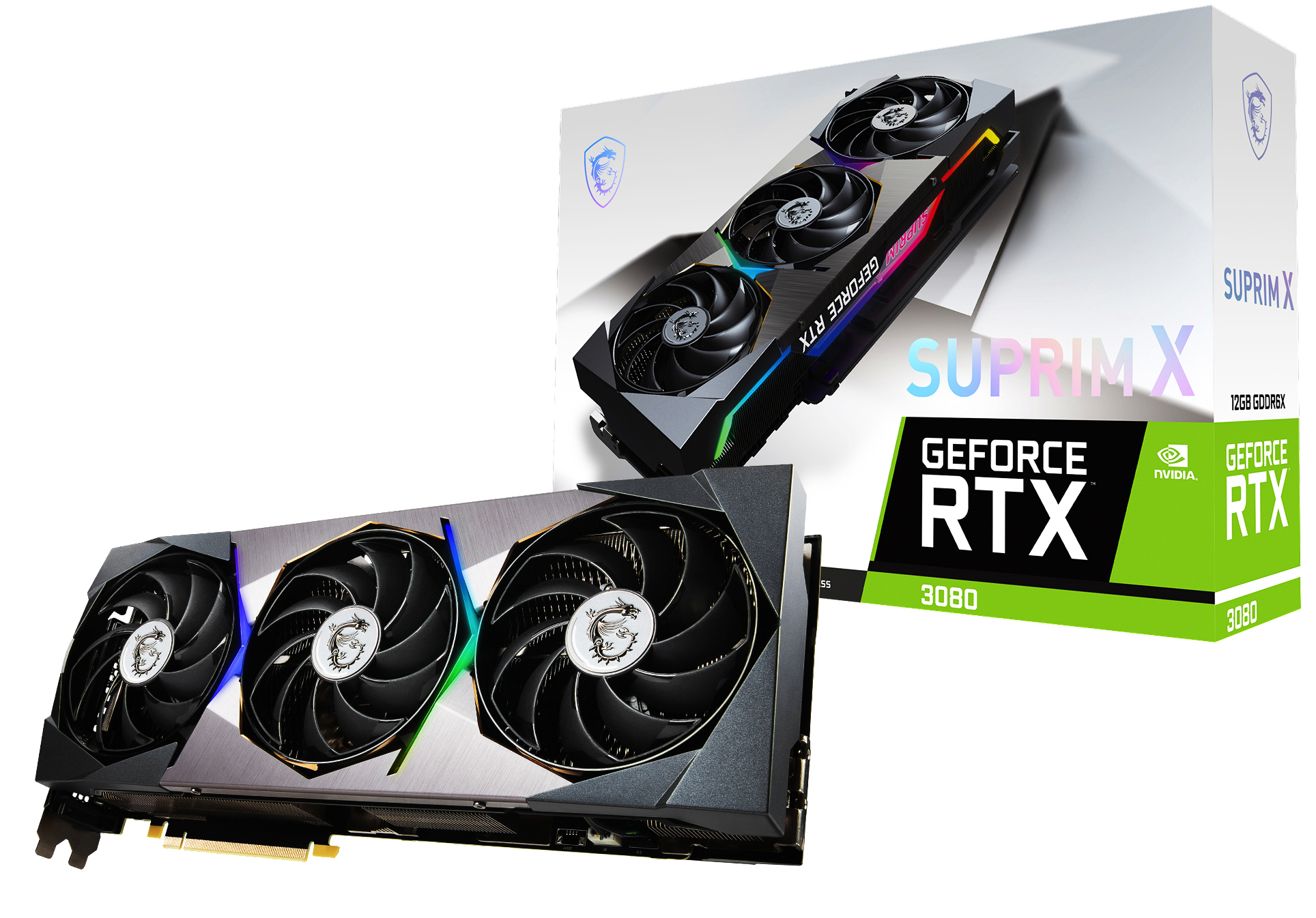 MSI GeForce RTX 3080 Suprim X LHR 12GB (V389-408R) (NVIDIA, Grafikkarte)