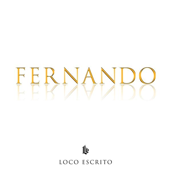 Das Wort 'Fernando' in goldenen Buchstaben auf weißem Hintergrund.