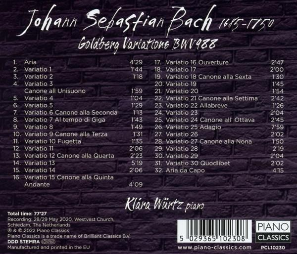 Klara Würtz - Bach,J.S.:Goldberg Variations  - (CD)