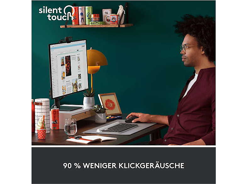 LOGITECH M650 Signature Kabellose Maus (kleine bis mittelgroße Hände), Bluetooth, Grafit — Foto 2 von 5