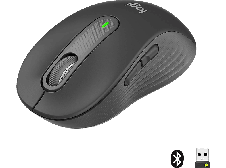 LOGITECH M650 Signature Kabellose Maus (kleine bis mittelgroße Hände), Bluetooth, Grafit