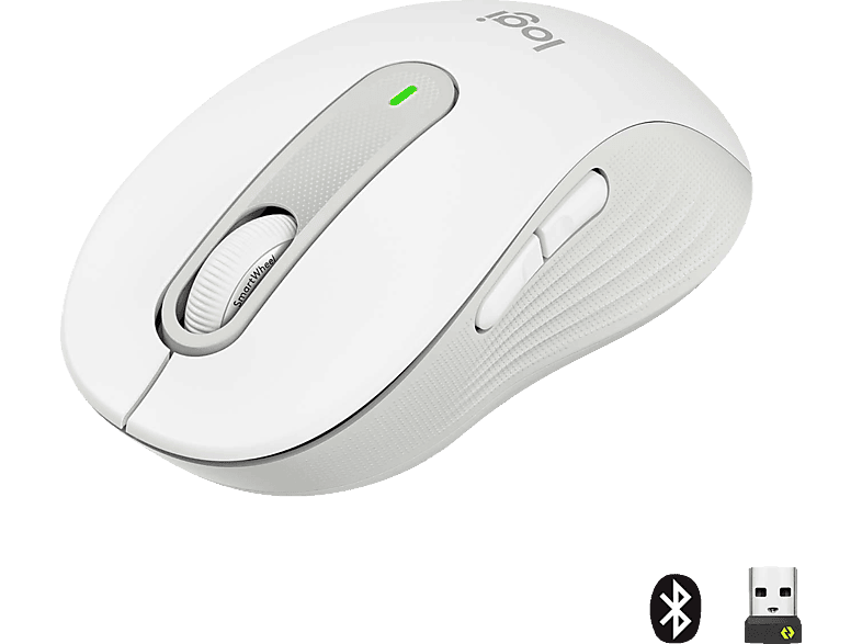 LOGITECH Signature M650 - für kleine bis mittelgroße Hände, kabellose Maus, Weiß