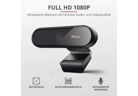 Mikrofon, SATURN HD Webcam USB Tyro Webkamera Schwarz | Webcam mit | Full 1080p kaufen TRUST