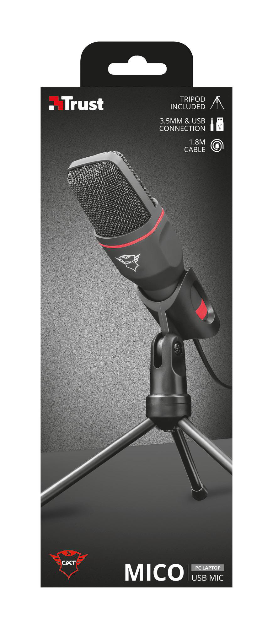 TRUST Mico Schwarz Mikrofon USB 212 - GXT für PC