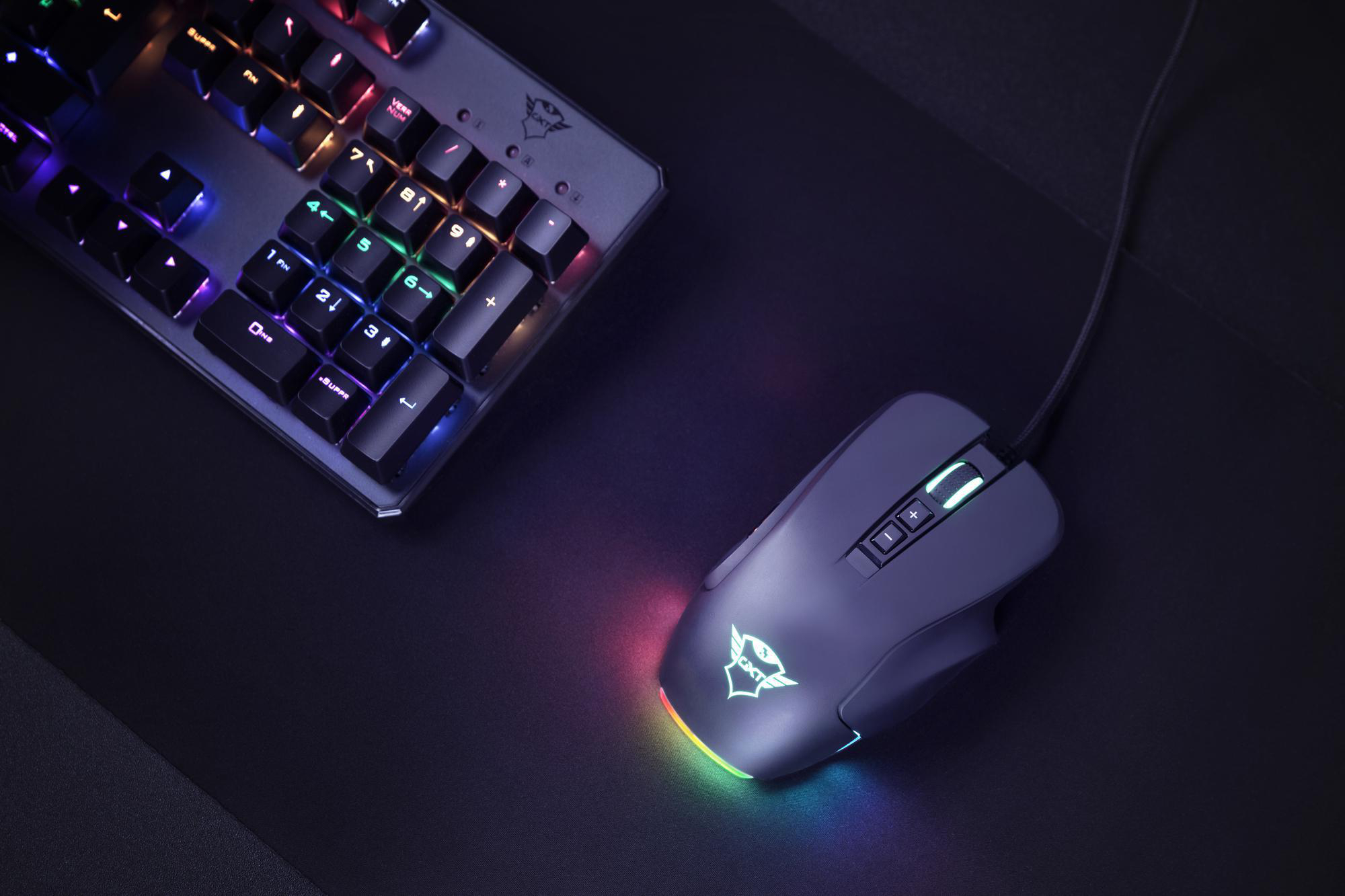 TRUST GXT 970 Morfix Gaming Maus mit RGB und Anpassbaren Seitenplatten - Schwarz