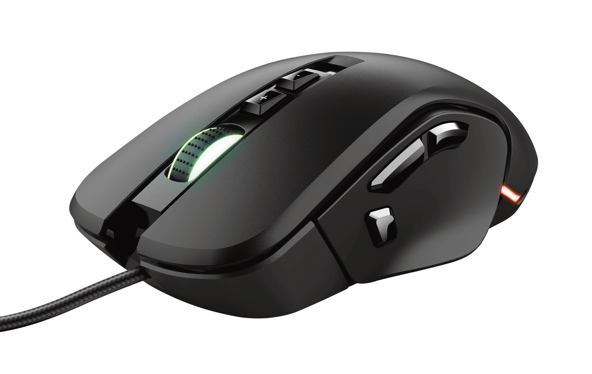 TRUST GXT 970 Morfix Gaming Maus mit RGB und Anpassbaren Seitenplatten - Schwarz