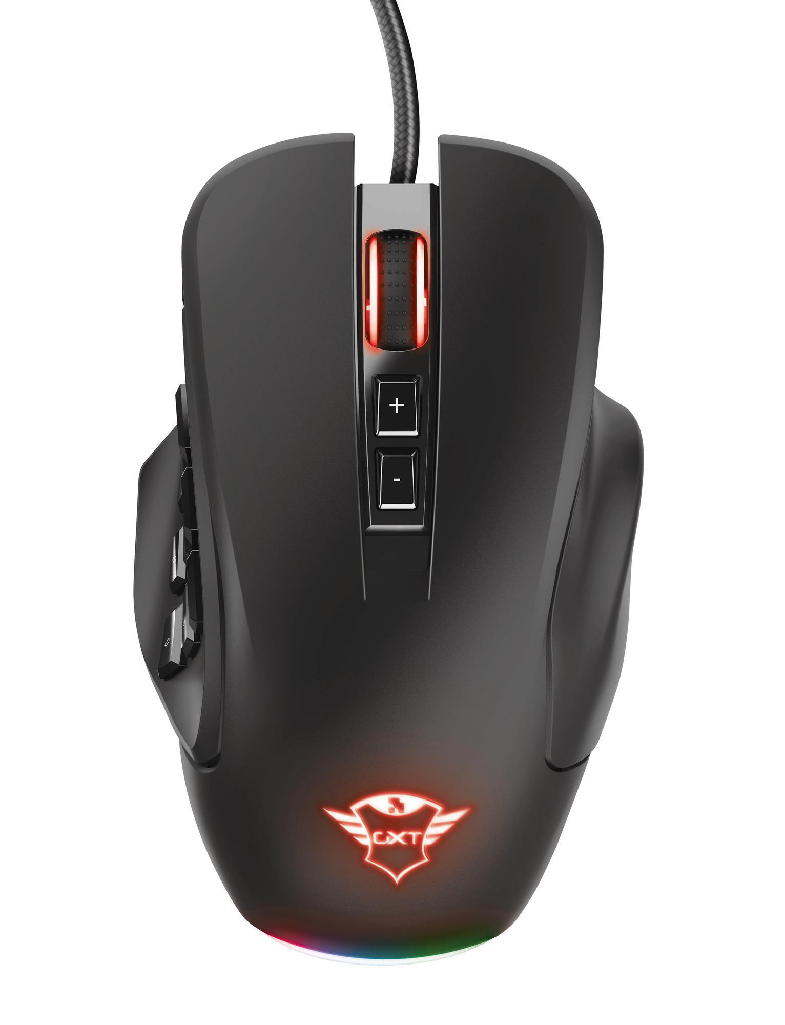 TRUST GXT 970 Morfix Gaming Maus mit RGB und Anpassbaren Seitenplatten - Schwarz