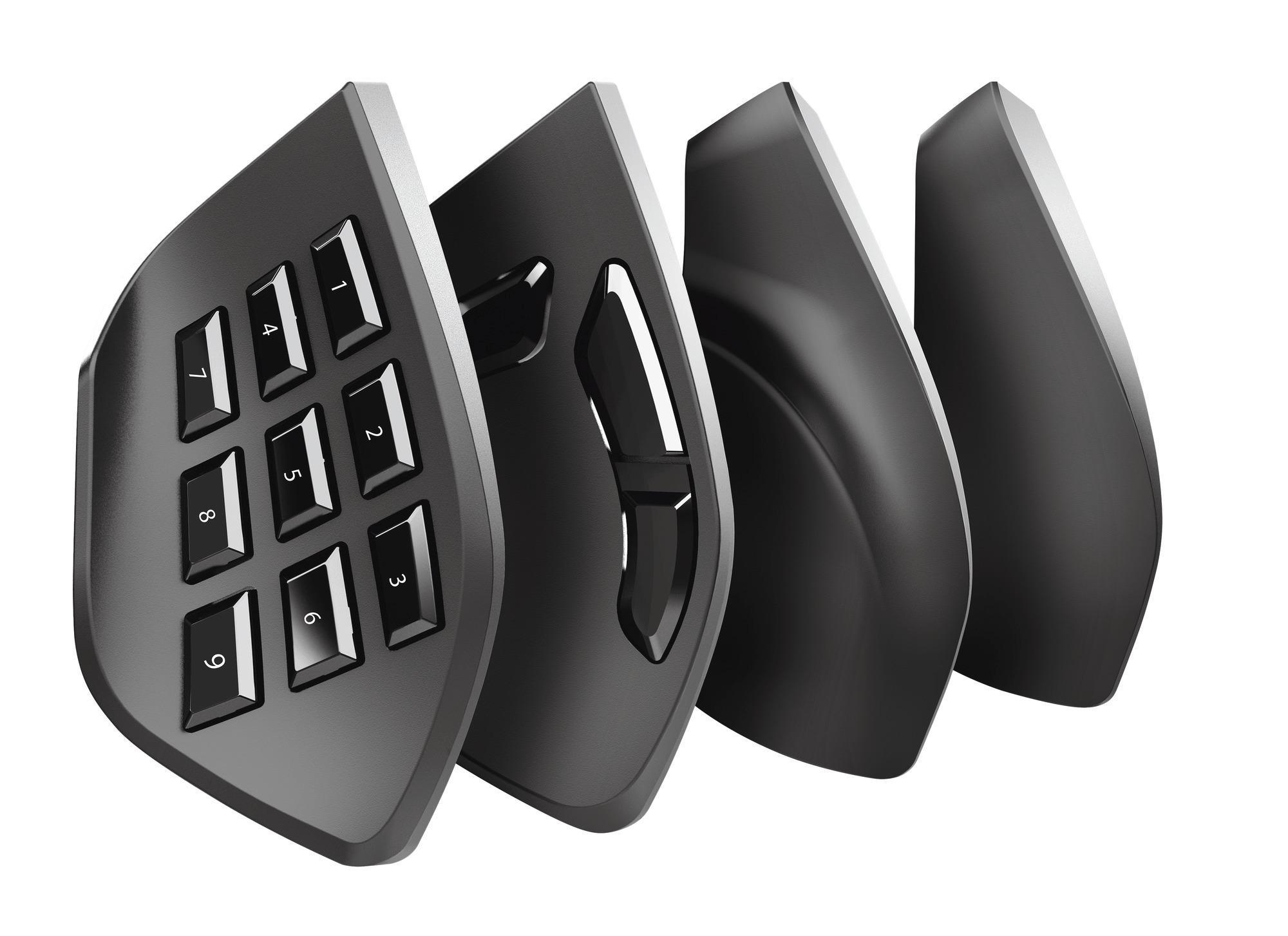 TRUST GXT 970 Morfix Gaming Maus mit RGB und Anpassbaren Seitenplatten - Schwarz