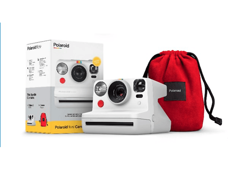 Polaroid Now Bundel Wit + Rode Pouch