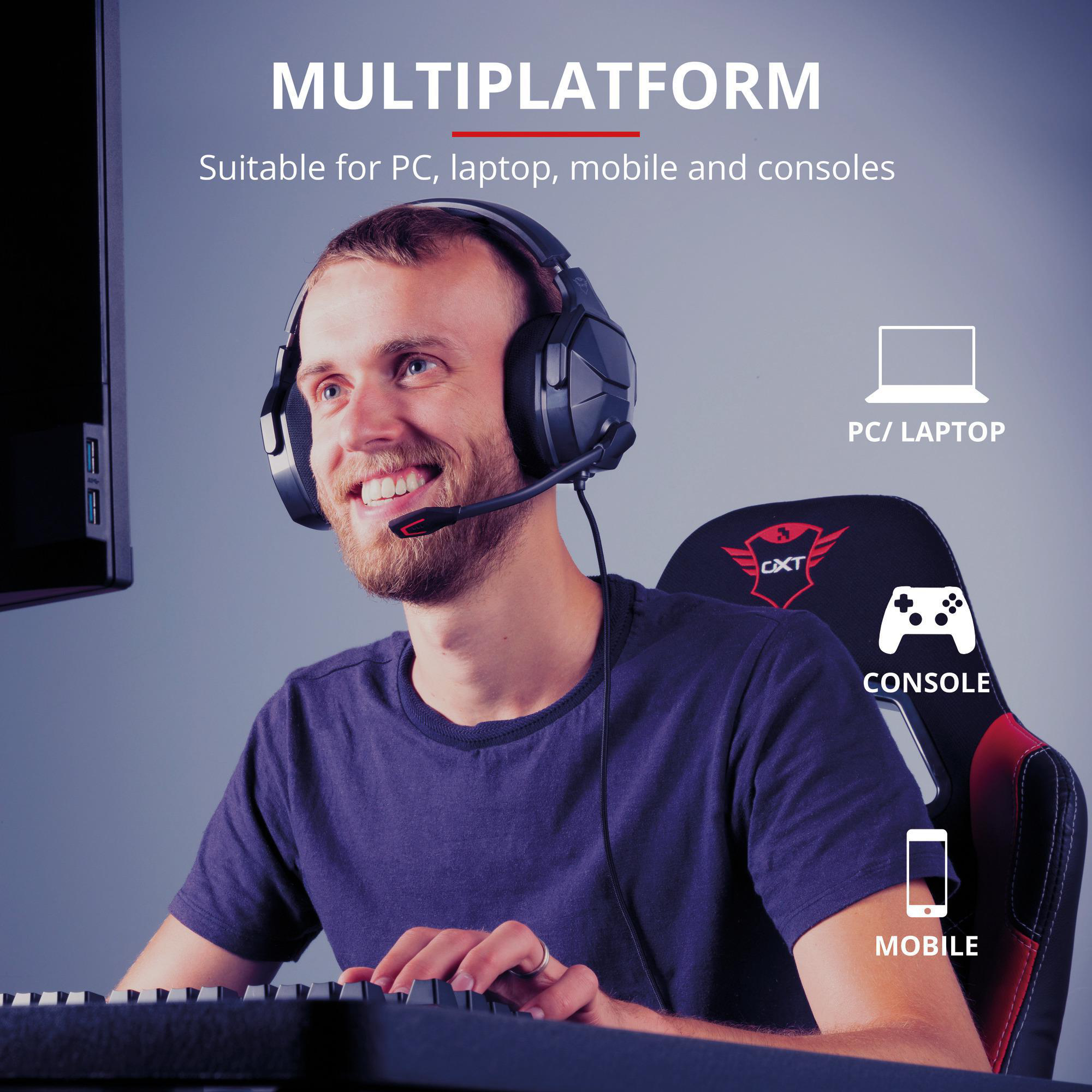 TRUST GXT 4371 Ward Over-ear Gaming Headset für PS4, PC und Konsole - Schwarz