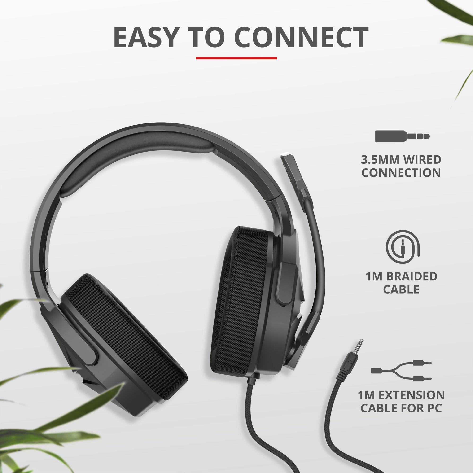TRUST GXT 4371 Ward Over-ear Gaming Headset für PS4, PC und Konsole - Schwarz