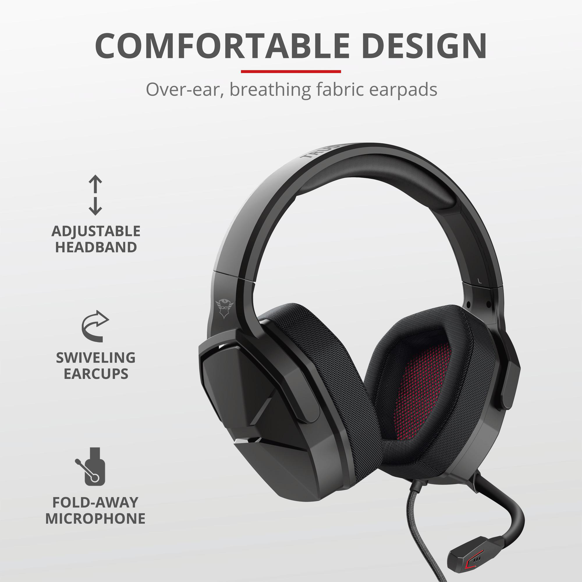 TRUST GXT 4371 Ward Over-ear Gaming Headset für PS4, PC und Konsole - Schwarz