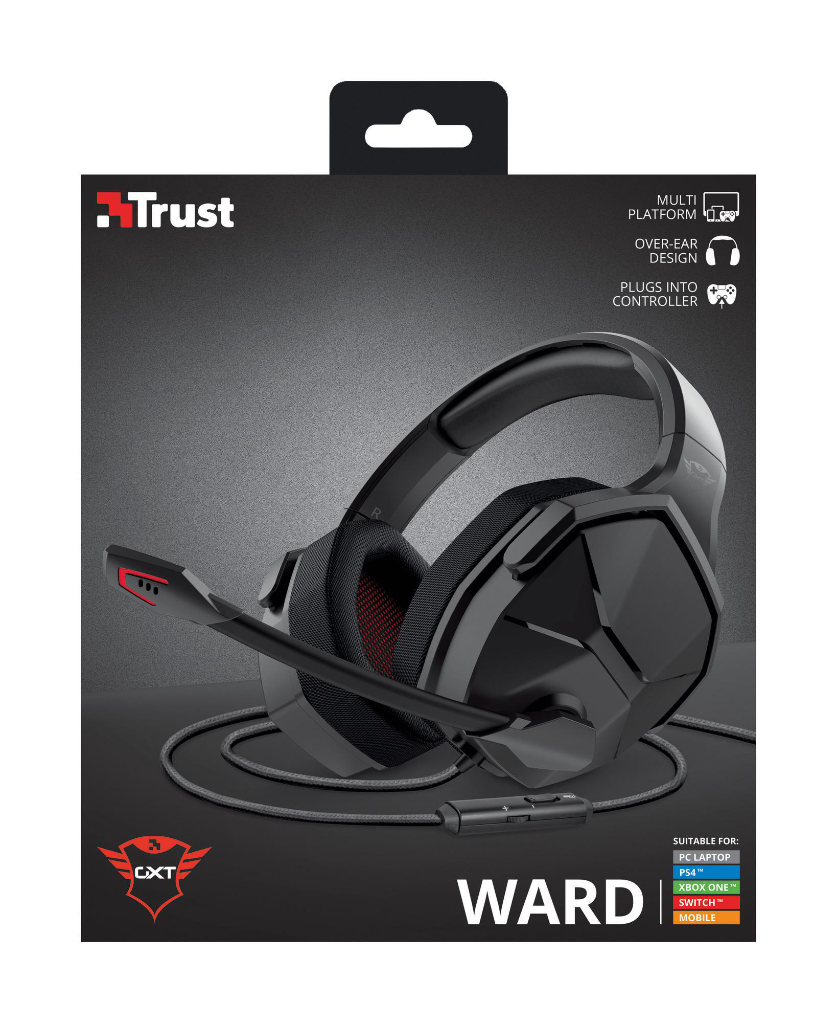 TRUST GXT 4371 Ward Over-ear Gaming Headset für PS4, PC und Konsole - Schwarz