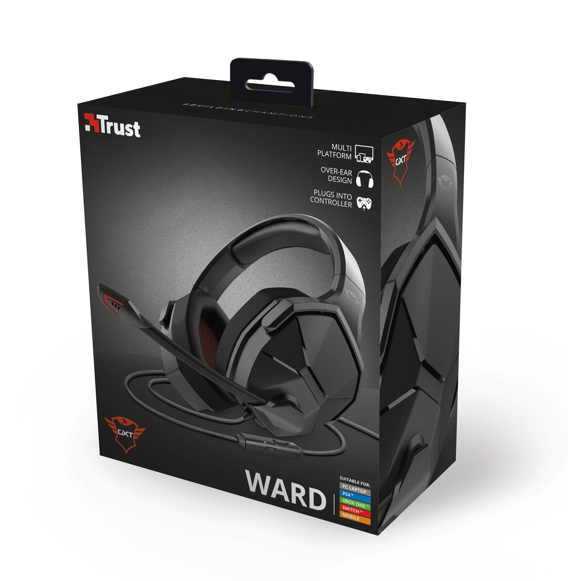 TRUST GXT 4371 Ward Over-ear Gaming Headset für PS4, PC und Konsole - Schwarz