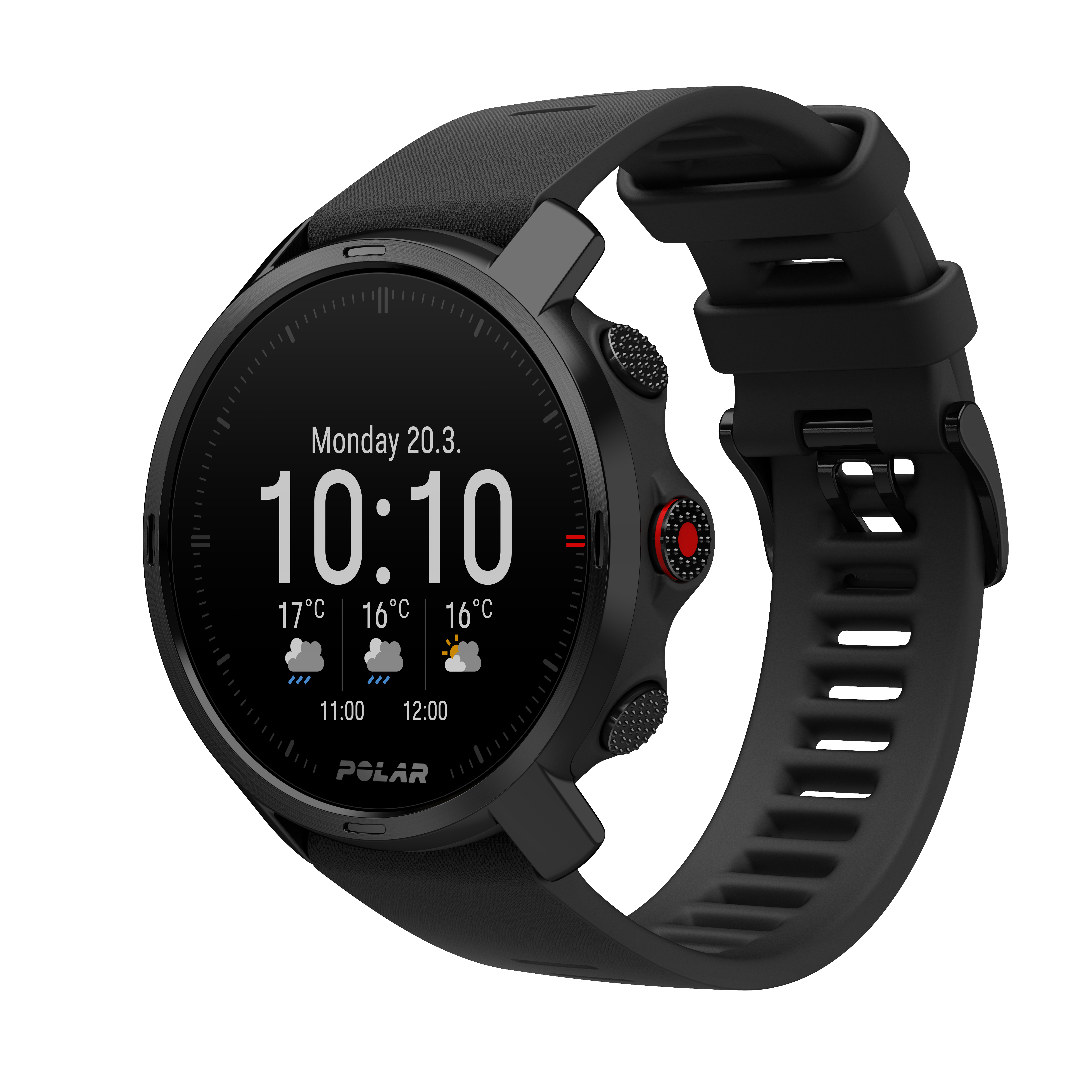 POLAR Grit X M/L Fitnesstracker Edelstahl Silikon, 145 - 215 mm, Schwarz