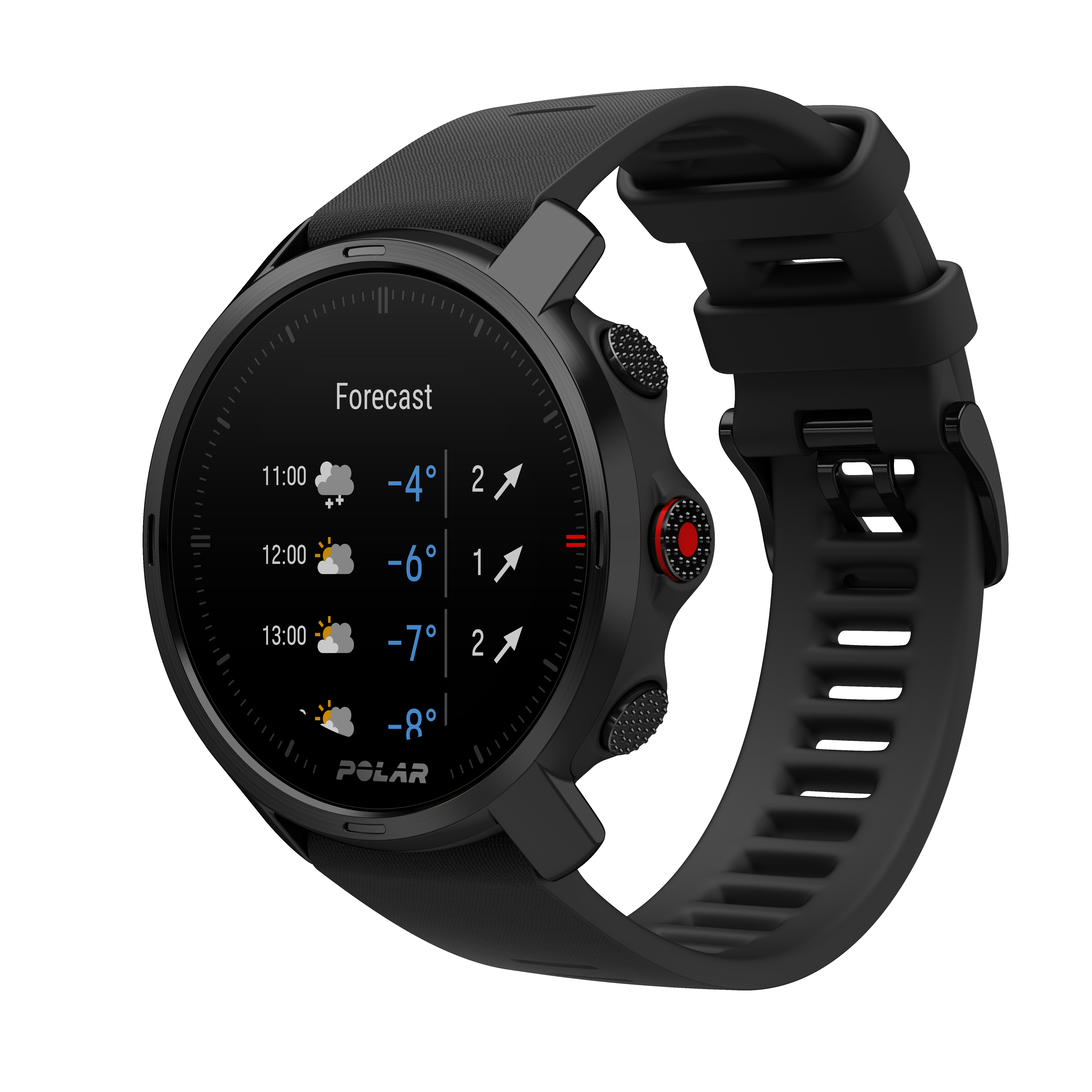 POLAR Grit X M/L Fitnesstracker Edelstahl Silikon, 145 - 215 mm, Schwarz