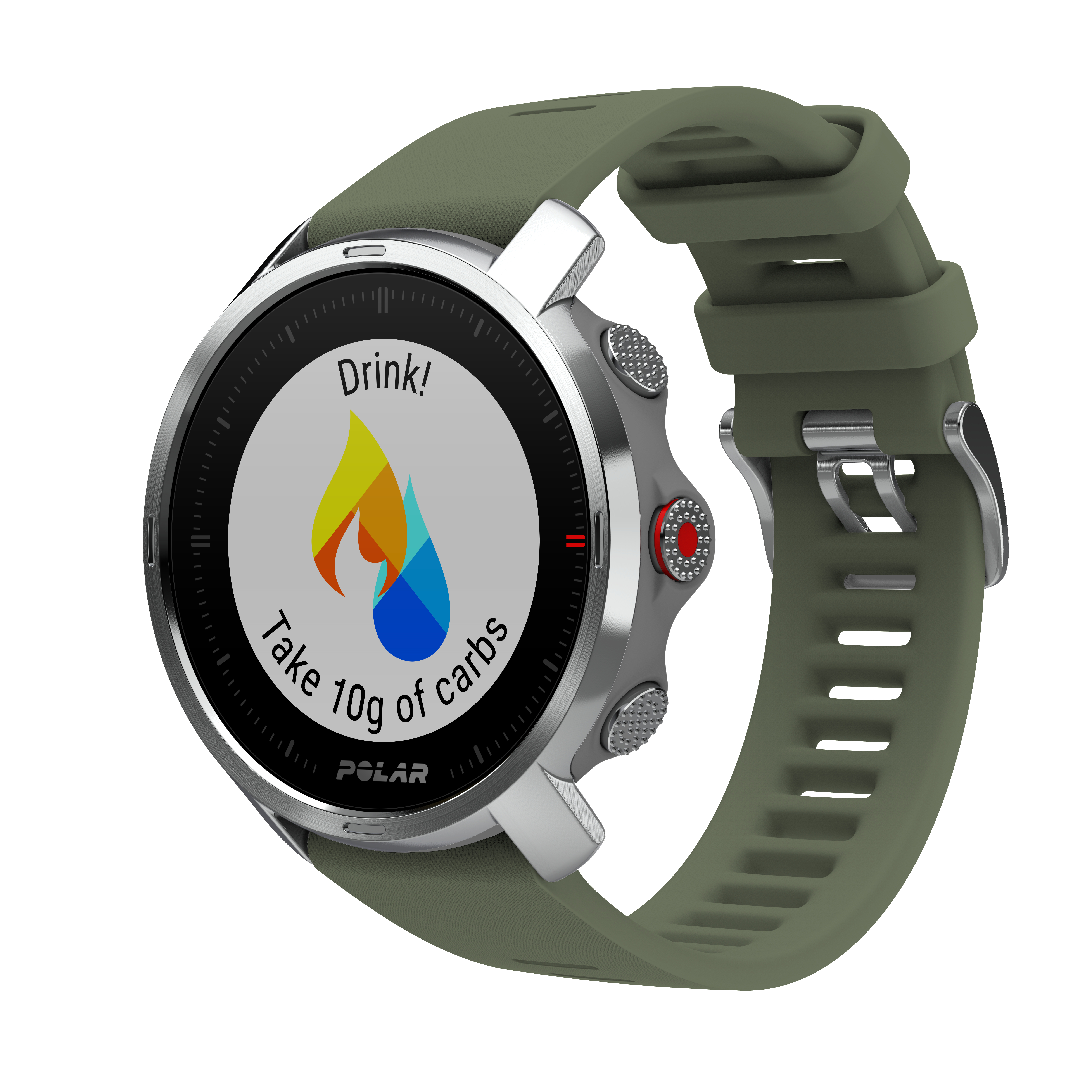POLAR Grit X M/L Fitnesstracker Edelstahl Silikon, 145 - 215 mm, Grün